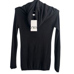 Zara Women's Black Cowl Neck Sweater